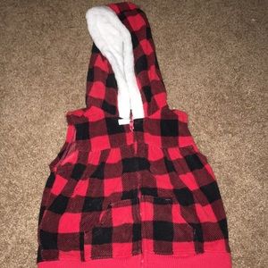Red sleeveless jacket